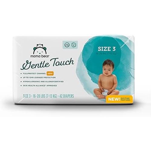 Amazon Brand - Mama Bear Gentle Touch Diapers, Size 3, 42 Count