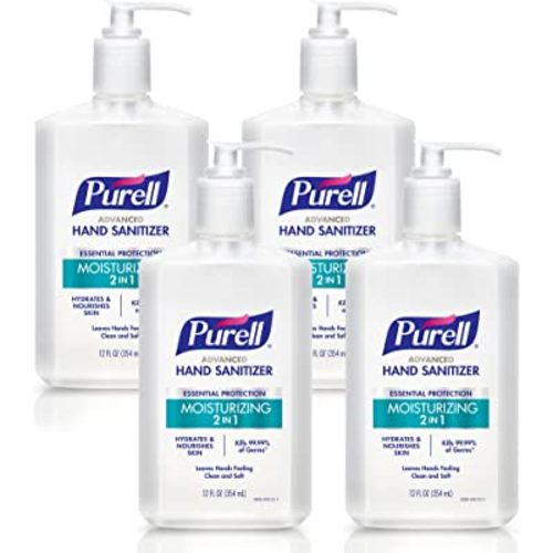 Purell 2in1 Moisturizing Advanced Hand Sanitizer Gel, 12 oz Pump Bottle (Pack of 4) - 3698-06-EC