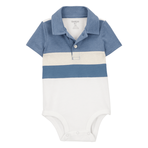 Baby Colorblock Striped Polo Bodysuit - OshKosh | Carter's