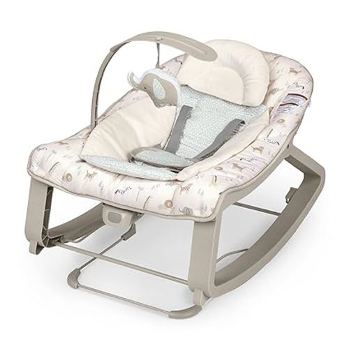 Ingenuity Keep Cozy 3-in-1 Grow with Me Vibrating Baby Bouncer Seat & Infant to Toddler Rocker, 0-30 Months Up to 40 lbs (Linden)