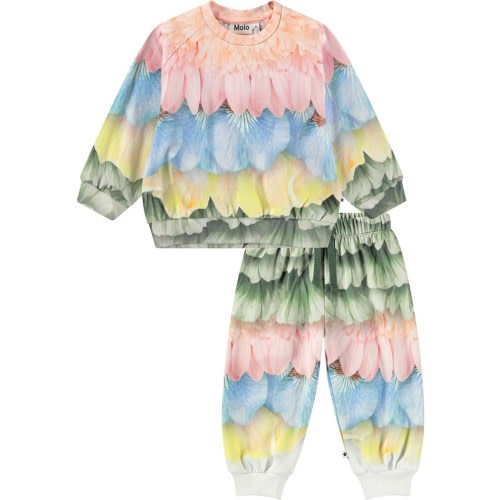 Molo Disc Sweatsuit Set | Petal Rainbow, 6M