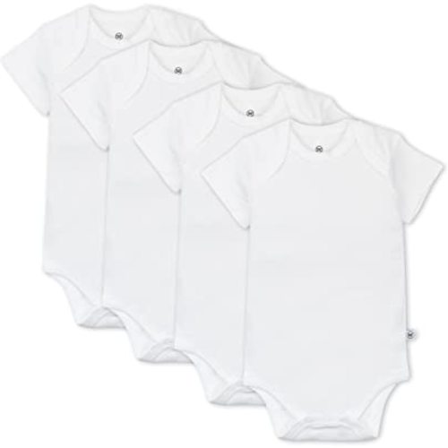 HonestBaby unisex-baby Multipack Short Sleeve Bodysuits One-piece 100% Organic Cotton for Infant Baby Boys, Girls, Unisex