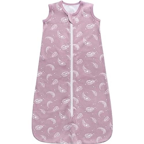 Owlivia Baby Organic Cotton Sleeping Bag with 2-Way Zipper, Organic Cotton Wearable Blanket,Unisex Sleep Sack