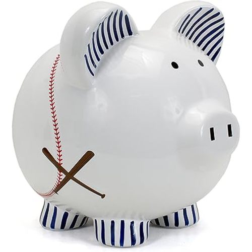 Child to Cherish Ceramic Piggy Bank for Boys, Baseball