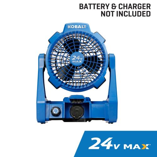 Kobalt 7-Inches 24 -Volt 5 -Speed High Velocity Indoor/Outdoor Blue Personal Fan