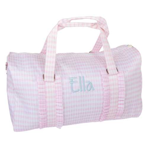 Monogrammed Personalized Nylon Duffle Barrel Bag, Preppy Children's Travel Bag, Ballet Sports, Sleepovers Daycare, Toddler Weekend Overnight