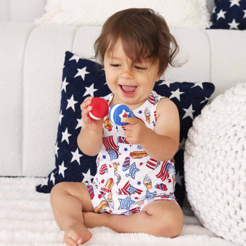 Sleeveless Snap Romper | Party in the USA Fireworks