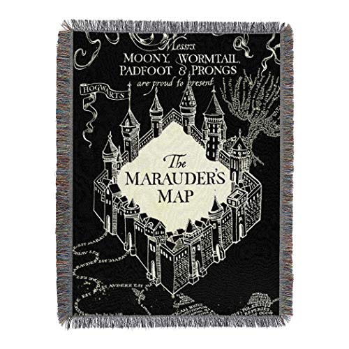 Northwest Harry Potter Woven Tapestry Throw Blanket, Designer Home Décor, Modern, Unique Gift, 48" x 60", Night Map