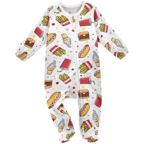 Dussdil Baby One-Piece Footies Newborn Rompers Pajamas Cotton Footed Pjs for Sleep Play Boys Girls