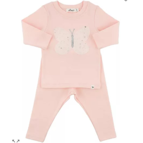 Girls' Butterfly Fleck Tulle Applique Two Piece Set - Baby