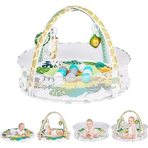 Activity Gym, Baby Play Gym Mat for Toddlers, 0-18 Months Tummy Time Play Mats, Infant Play Gym with Detachable Toys for Sensory Exploration and Motor Skill Development, PM2408