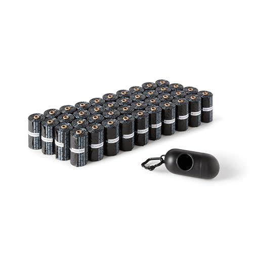 Amazon Basics Dog Poop Bags with Dispenser, 600 Count, Enhanced for Guaranteed Leakproof, Unscented, Includes Leash Clip
