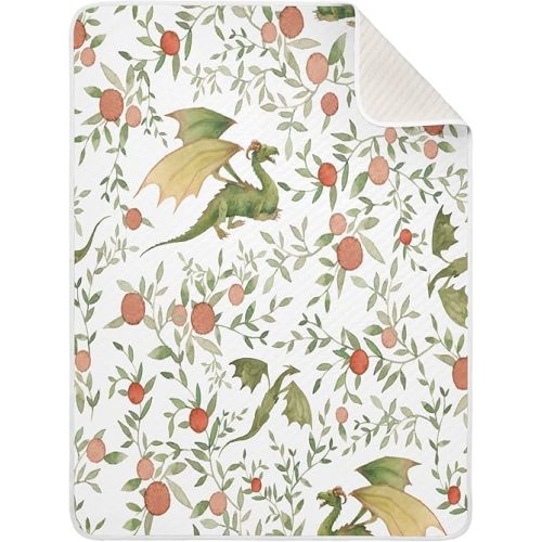 Medieval Dragons Baby Blanket for Girls Boys Soft Warm Reversible Infant, Newborn, Toddler Receiving Blanket Unisex Travel Throw Blanket for Crib Stroller Nursery, 30"x40"