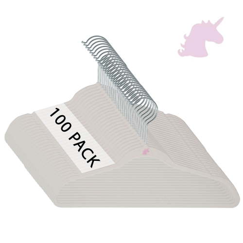 Simplify Kids 100 Pack Velvet Shirt Hangers in White
