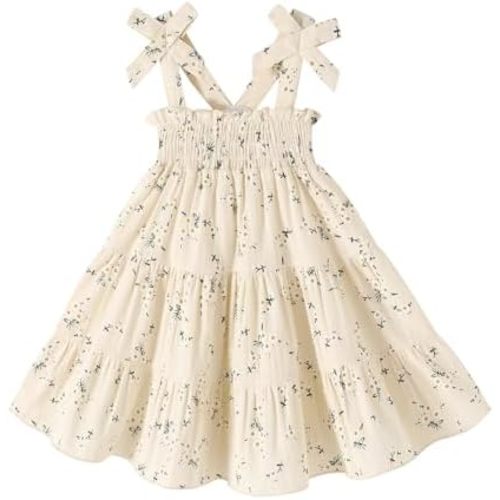 HAPPYMA Toddler Girl Summer Dress Boho Floral Sleeveless Dresses Girls Beach Princess Sundress Baby Outfits