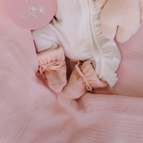 Knitted Booties | Baby Peach – Little and Fern