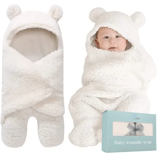 Baby Swaddle Blanket | Ultra-Soft Plush Essential for Infants 0-6 Months | Receiving Swaddling Wrap White | Ideal for Baby Boy Accessories and Newborn Registry | Perfect Baby Girl Shower Gift