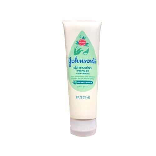 Johnson's Baby Creamy Oil - Aloe Vera & Vitamin E - 8 oz