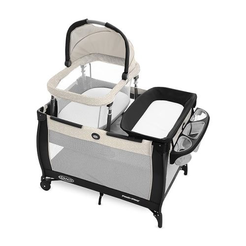 Graco Pack 'n Play Day2Dream Travel Bassinet Playard Features Portable Bassinet Diaper Changer and More (Lo, Lo, W/Fold Flat Bassinet) - 1 Count (Pack of 1)