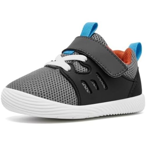 MORENDL Toddler Sneakers Baby Boys & Girls Barefoot Shoes Lightweight Breathable Walking Running Tennis Athletic Sport Shoes
