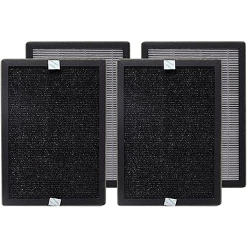 PUREBURG KF250 Replacecment Filter Compatible with Kenmore 1200e Series PM2010 & KALADO KCA01 Air Purifiers,2 Set (4 Filters) H13 True HEPA Activated carbon 2-in-1
