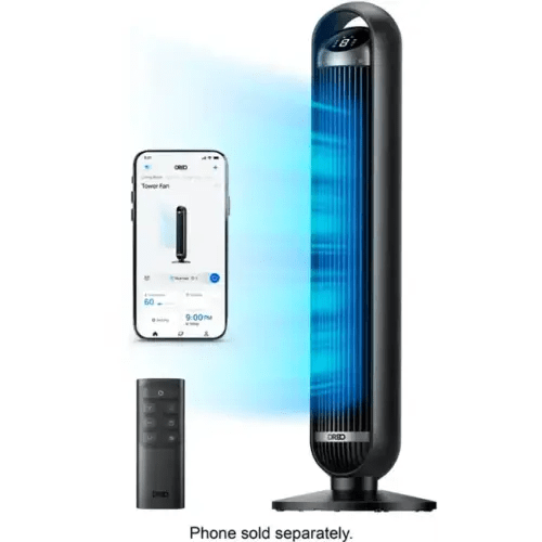 Dreo - 27ft/s Velocity Quiet Floor Fan, 90° Oscillation, 8 Speeds, Remote Control, 4 Modes,DC Motor, Nomad - Black