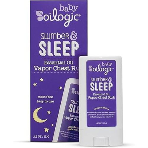 Oilogic Slumber & Sleep Chest Vapor Rub Essential Oil for Babies & Toddlers - Gentle Essential Oils Soothe & Calm The Senses - Pediatrician-Tested, Safe for Baby, Mess-Free Application, .42 Oz