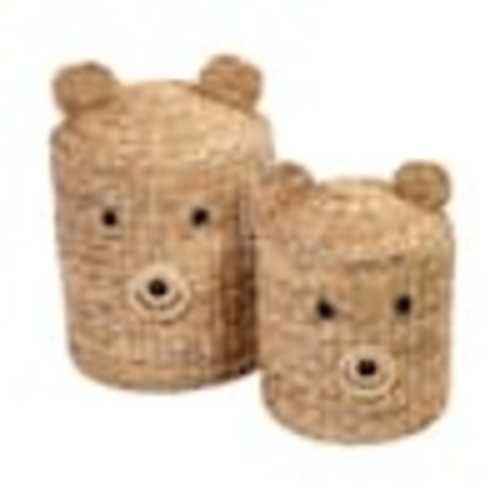 Honey-Can-Do Natural Water Hyacinth Bear Storage Baskets (Set of 2) STO-09152