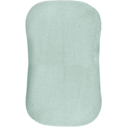 Hooyax Muslin Baby Lounger Cover, 100% Cotton Durable Newborn Lounger Cover, Soft and Breathable Infant Lounger Cover for Boys Girls, Covers Only (Blue-Green)