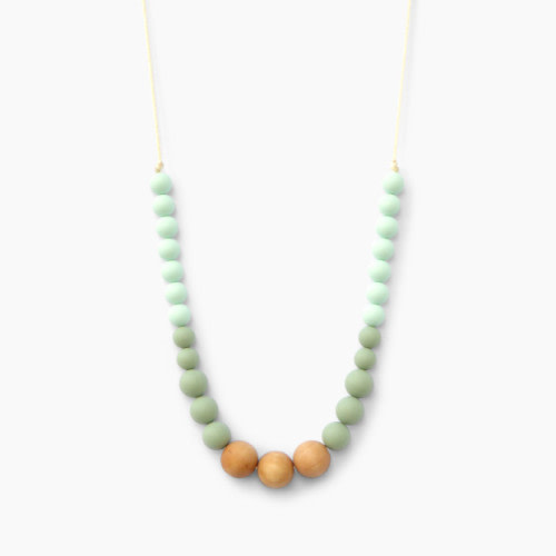 Loulou Lollipop Naturalist Teething Necklace - Mint Sage