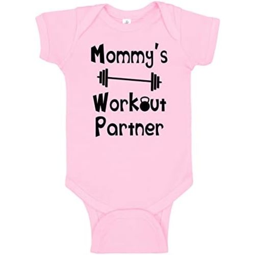 Reaxion Handmade Funny Baby Boy Girl Mommy's or Daddy's Workout Partner Bodysuits Clothes