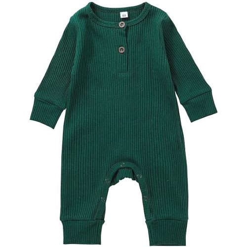 Newborn Summer Baby Boy Girl Rompers Bodysuit Jumpsuit Playsuit One Piece Outfit Clothes - 0-3 Months - F-long Sleeve Romper Green,12-18 Months