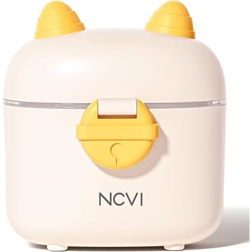 NCVI Formula Dispenser On the Go, Portable Baby Travel Milk Powder Formula Container Holder to Go with Scoop Suitable for Diaper Bag Backpack, Ready to Brew Milk Newborn Infant (White Sheep)