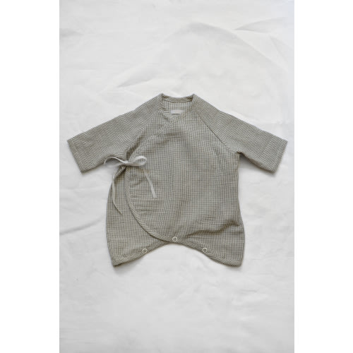 Organic Cotton Onesie Penn - Charcoal Check