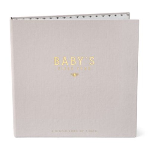 Lucy Darling Honey Bee Linen Covered Luxury Baby Memory Book - Unisex