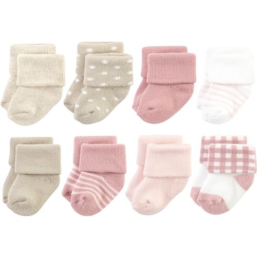 Hudson Baby Baby Girls' Cotton Rich Newborn and Terry Socks