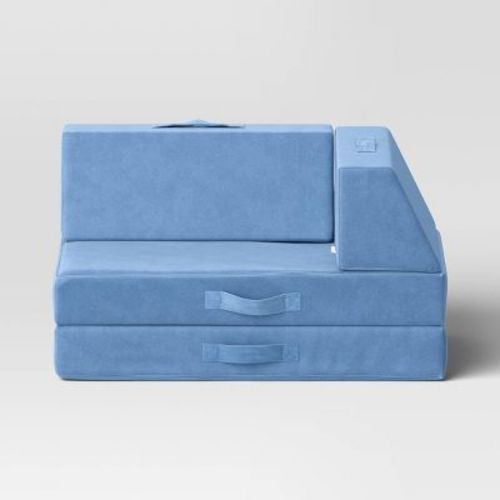 Kids' Modular Seating Solids Tonal Gray - Pillowfort™: Upholstered Kids Couch, Machine Washable Cover, 3-piece Set