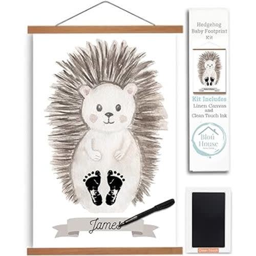 Hedgehog Baby Footprint Kit Canvas - Memorialize Baby Foot Prints with This One of a Kind Baby Keepsake - Newborn Footprint Kit - New Mom Gifts - Unique Baby Gifts - Gender Neutral Shower Gifts