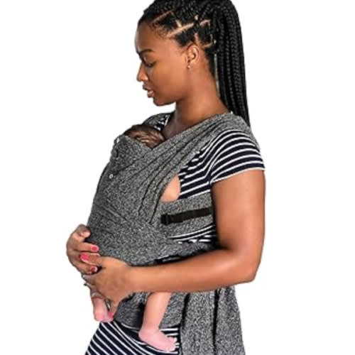 Boppy ComfyFit Adjustable Baby Carrier, 8-35lbs, Heathered Gray, Hybrid Carrier, Newborn to Toddler with Adjustable Straps & Comfort of A Baby Wrap