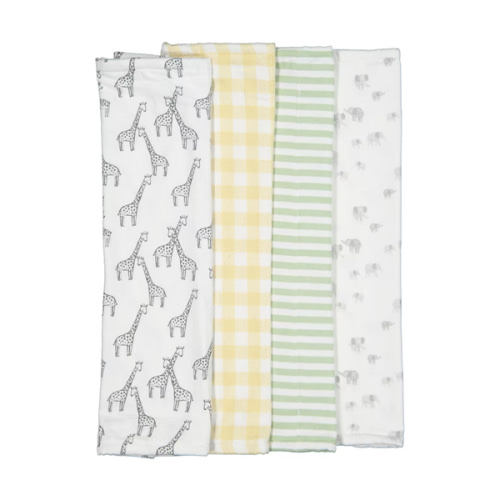 4 Pack Organic Cotton Burping Cloths