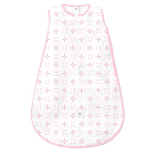 Amazing Baby Cotton Muslin Sleeping Sack, For Baby Girl, Wearable Blanket with 2-way Zipper, Springfield, Pink, Medium (6-12 Month)