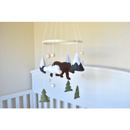 Woodland/Mountain Nursery Mobile. Mountains mobile.Woodland mobile.Baby mobile.Crib decor.Nursery and baby decor.Cute baby. Gender neutral.