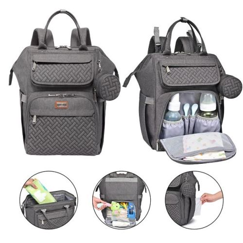 BabbleRoo Diaper Bag Backpack: Ultimate Baby Bag, Versatile Baby Diaper Bag for Modern Parents, Dark Gray, 1 pc