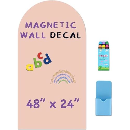 Arch Magnetic Wall Decal - 48" x 24" Matte Finish Chalkboard Sticker for Wall - Magnetic Board for Home(Camel Blush)