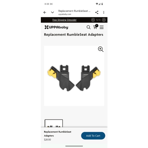 Purchased second seat for double stroller but missing adapters to connect it: Replacement RumbleSeat Adapters - UPPAbaby