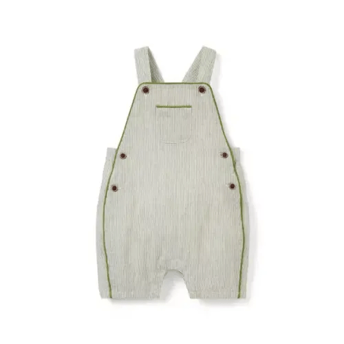 Baby Green Bean Stripe Baby Striped Linen-Cotton Overall by Janie and Jack