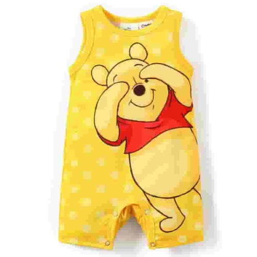 Disney Winnie the Pooh Baby Bodysuits,Graphic Striped Sleeveless Outfits for Gifts, Sizes 0/3-24M