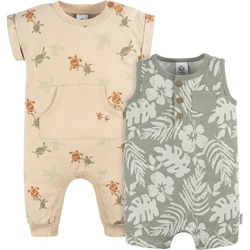 Gerber baby-boys Short Leg and Long Leg Romper Set