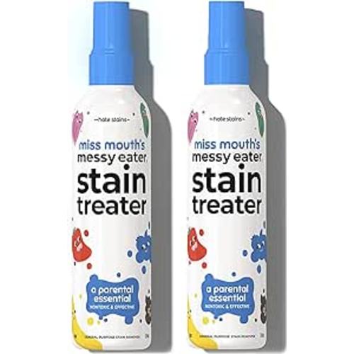 Miss Mouth's Messy Eater Stain Treater Spray - 4oz 2 Pack Stain Remover - Newborn & Baby Essentials - No Dry Cleaning Food, Grease, Coffee Off Laundry, Underwear, Fabric - 2 pack