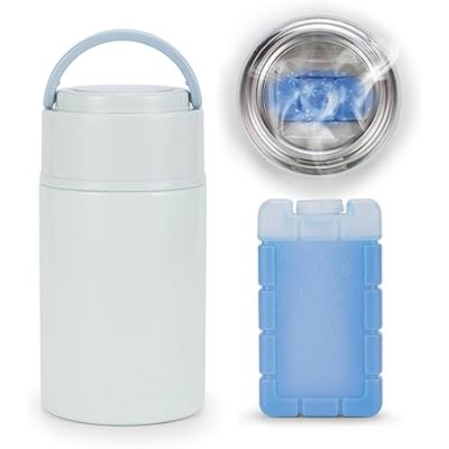Portable Breast Milk Cooler, Stainless Steel Breastmilk Storage Keeps Breastmilk Cold for up to 24 Hours, Breast Milk Chiller Included Ice Pack for Women Outdoor Travel - Blue